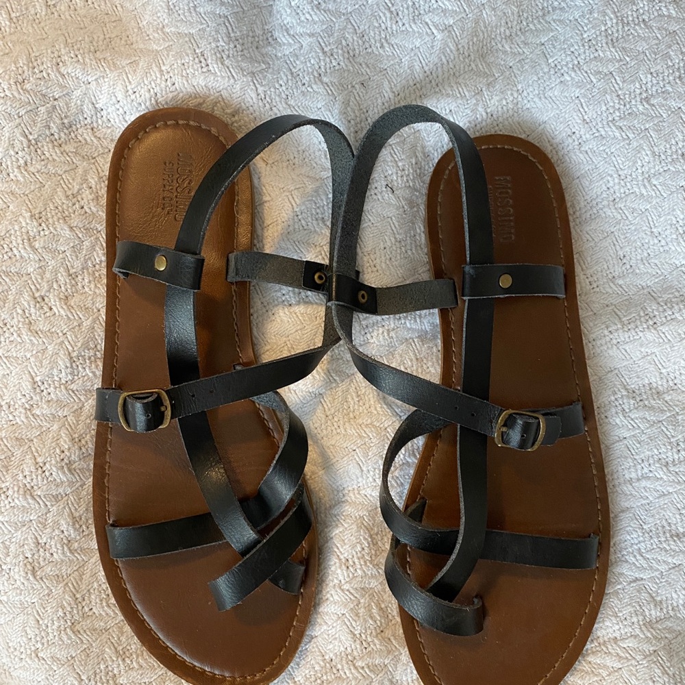 Black strapped sandals